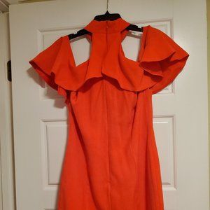 Off shoulder orange dress